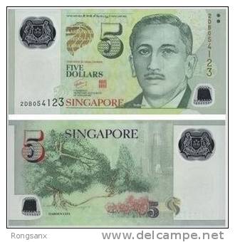 SINGAPORE 5$ PLASTIC NOTE - Singapour