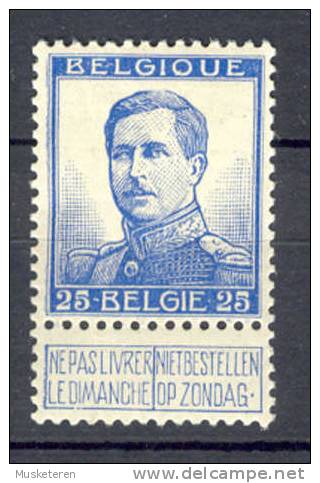 Belgium 1912 Mi. 102 II King König Albert I. Double Printing Left Side MH !! - Non Classés