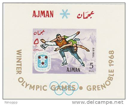 Ajman-1967 Grenoble Winter Olympics Souvenir Sheet MNH - Hiver 1968: Grenoble