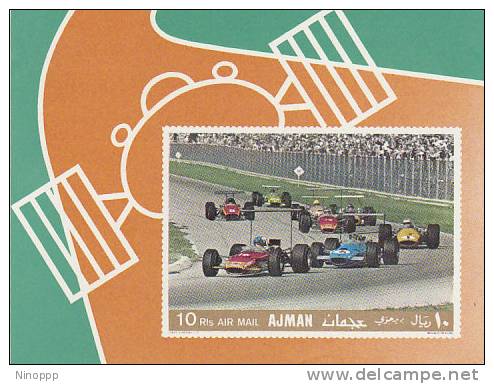 Ajman-1969 Racing Cars Imperforated  Souvenir Sheet MNH - Automovilismo