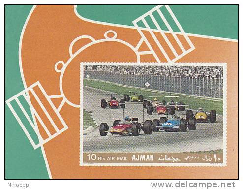 Ajman-1969 Racing Cars Imperforated  Souvenir Sheet MNH - Cars