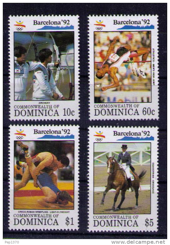 DOMINICA 1992 - OLYMPICS BARCELONA 92 - YVERT 1408-1411- SCOTT 1482-1489 - Dominique (1978-...)