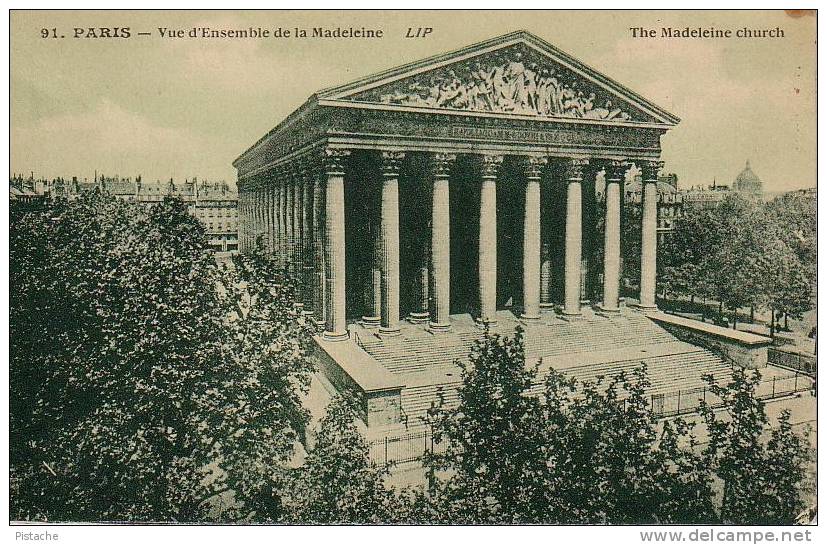 Paris - Église La Madeleine Church - Éditions Artistiques LIP # 91 - Non Circulée - Unused - Altri Monumenti, Edifici