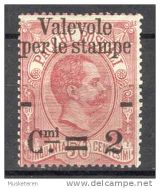 Italy 1890 Mi. 63 Parcel Post King Umberto I. Overprinted Valevole Per Le Stampe MH €60,- - Nuevos