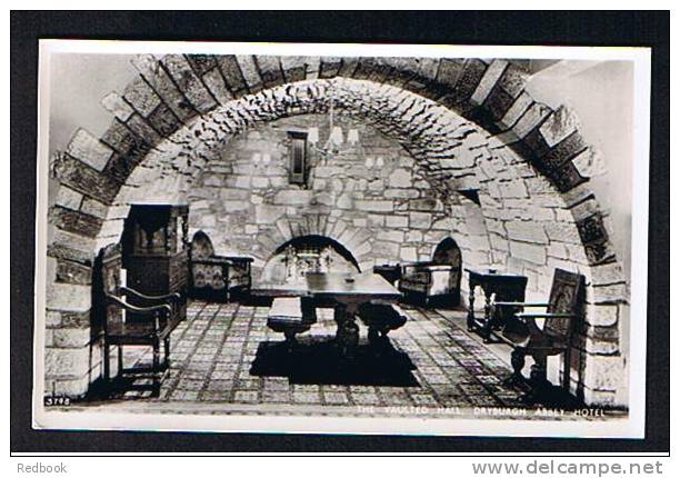 Real Photo Postcard The Vaulted Hall Dryburgh Abbey Hotel Melrose Roxburghshire Scotland - Ref 418 - Roxburghshire