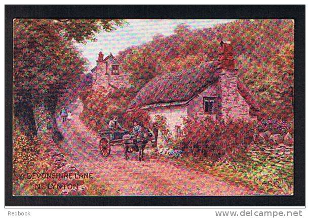 Early J. Salmon ARQ A.R. Quinton Postcard Horse & Cart "A Devonshire Lane" Near Lynton - Ref 418 - Lynmouth & Lynton