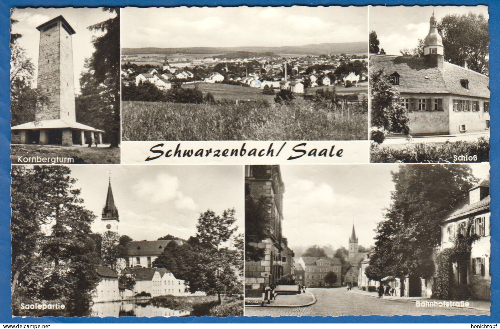 Deutschland; Schwarzenbach An Der Saale; Multibildkarte Mit Bahnhofstrasse; Kornbergturm - Hof