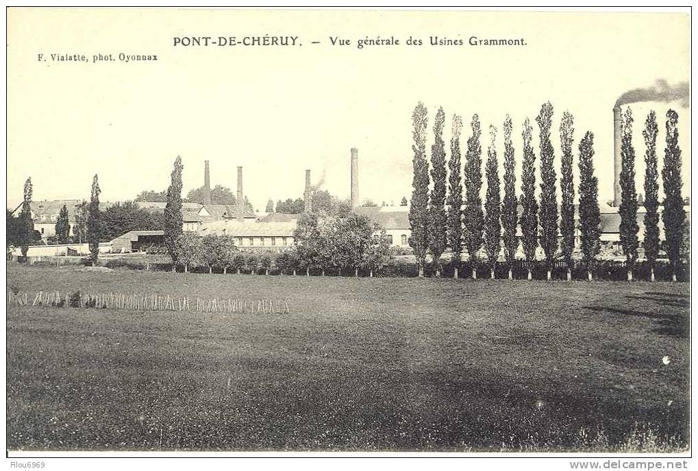 RARE CARTE POSTALE  PONT DE CHERUY  ISERE   VUE GENERALE DES USINES GRAMMONT - Pont-de-Chéruy