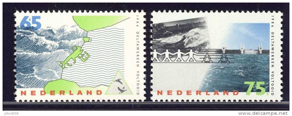 Niederlande / Netherlands 1986 : Mi 1305/1306 *** - Deltawerken - Nuevos