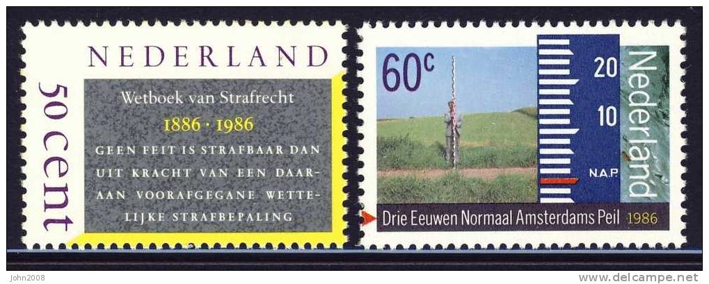 Niederlande / Netherlands 1986 : Mi 1285/1286 *** - Wetboek Van Strafrecht / N.A.P. - Nuevos