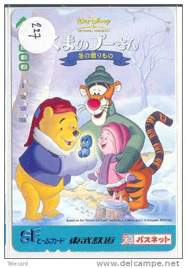 Carte Prépayée Japon (227) DISNEY JAPAN * WINNIE THE POOH * PREPAID CARD * FILM MOVIE CINEMA KINO - Disney