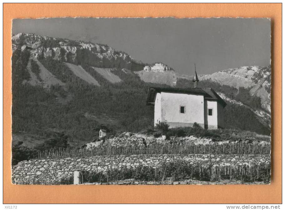 F383 Salquenen Chapelle, Kapelle Bei Salgesch, Oratorio, Vignes. Cachet Salgesch 1950 - Autres & Non Classés