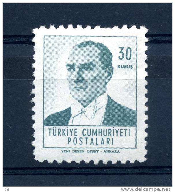 Turquie  -  1961  :  Yv  1605  ** - Nuovi