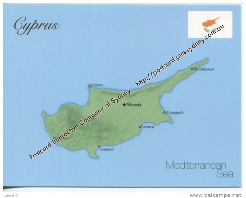 Map Of Cypus - Carte Géographique De L´ile De Chypre - Chipre