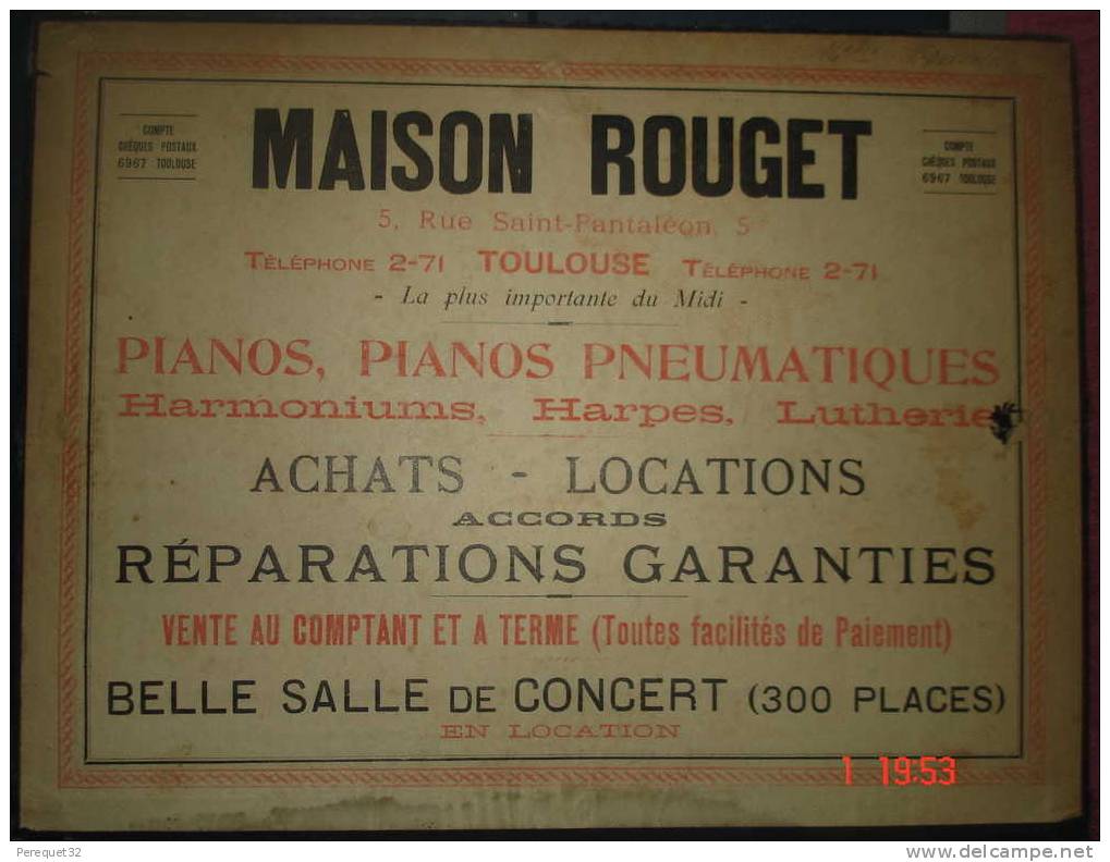 Porte Document,Maison ROUGET,TOULOUSE,Tout Ce Qui Concerne La Musique.Dim 610x380 - Varia