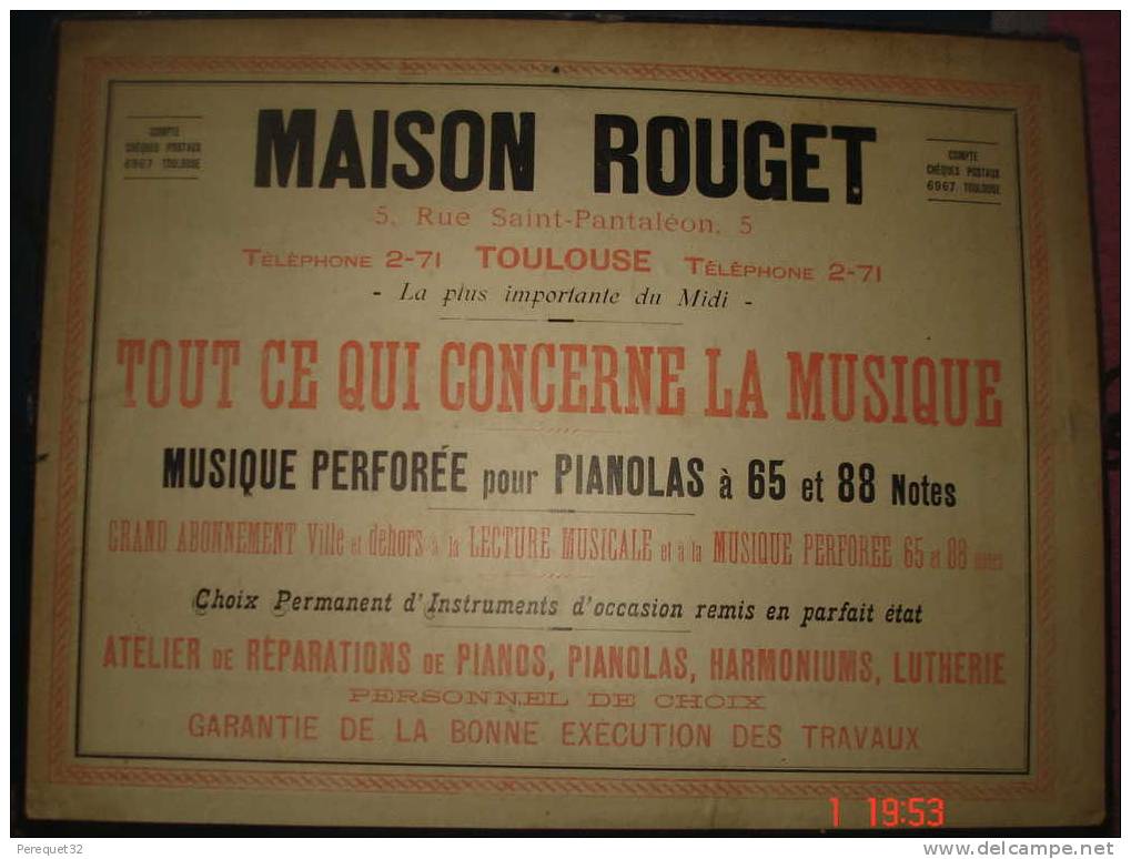 Porte Document,Maison ROUGET,TOULOUSE,Tout Ce Qui Concerne La Musique.Dim 610x380 - Objetos Derivados