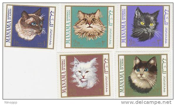 Manama-1969 Cats Set MNH - Chats Domestiques