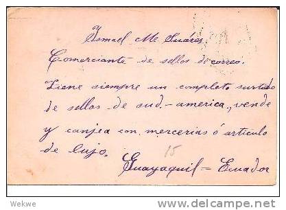 Ecu053/  ECUADOR - Ziffer, Wappen (P 9) Nach Dänemark 1886 - Ecuador