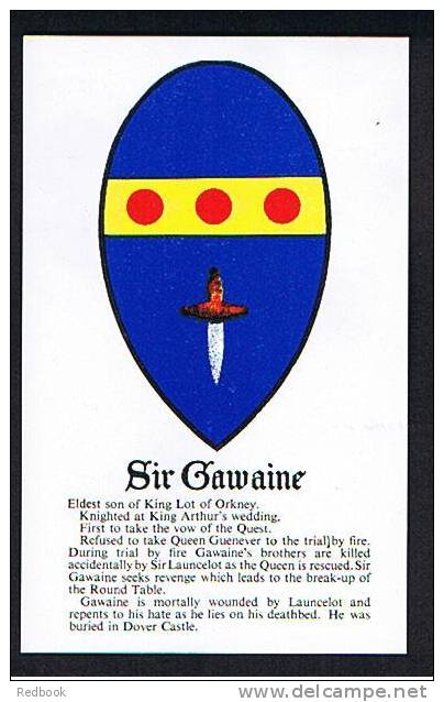 Postcard - History - Folklore - Myths - Legends - Heraldry - Shield Sir Gawaine Knight Of King Arthur - Ref 419 - Other & Unclassified