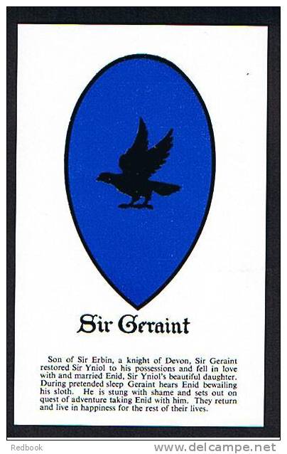 Postcard - History - Folklore - Myths - Legends - Heraldry Shield - Sir Geraint Knight Of King Arthur - Ref 419 - Other & Unclassified