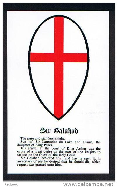 Postcard - History - Folklore - Myths - Legends - Heraldry Shield - Sir Galahad Knight Of King Arthur - Ref 419 - Other & Unclassified