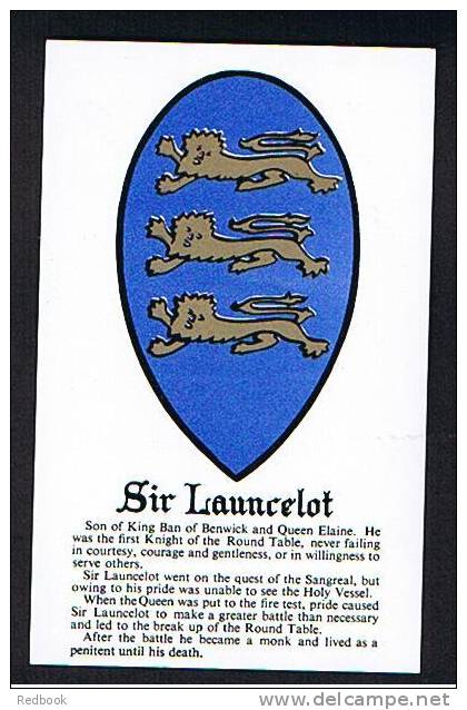 Postcard - History - Folklore - Myths - Legends - Heraldry Shield - Sir Lancelot Knight Of King Arthur - Ref 419 - Other & Unclassified