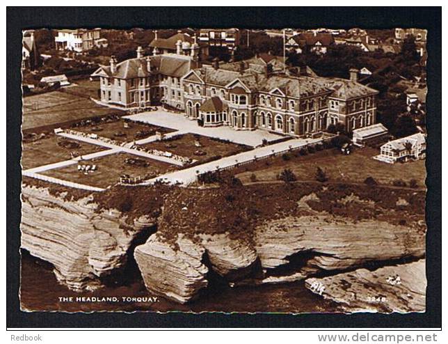 1959 Postage Due Aerial View Real Photo Postcard The Headlands Torquay Devon - Ref 419 - Torquay