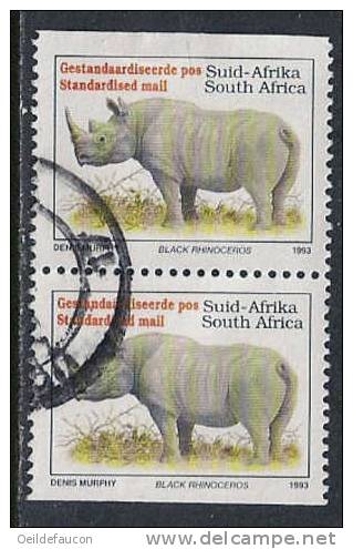 AFRIQUE  DU  SUD - Yvert - Paire Du 813A -- Cote 1 € - Rhinocéros