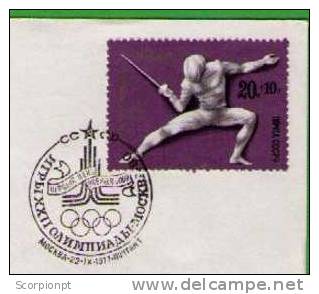 Sports Fencing Épée Escrime Olympic Games MOSCOW-80 FDC Olympiques  Sp868 - Escrime