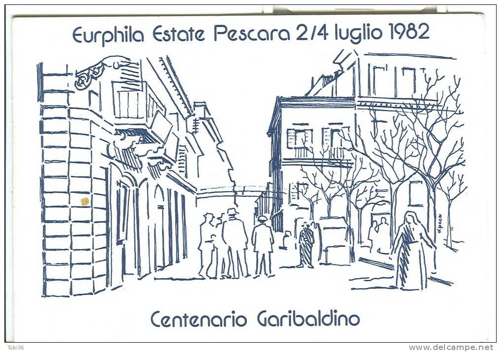 CENTENARIO GARIBALDINO -  PESCARA -  1982 - CARTOLINA  DOPPIA  UFFICIALE  POSTE ITALIANE - - Pescara