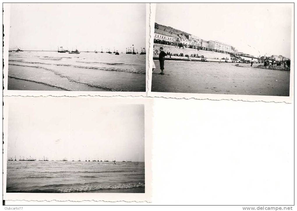 Boulogne-sur-Mer(62): Lot De 3 Photos (flotille + Barque Miraculeuse) Du Congrès Marial En 1938 (animée) PHOTO RARE - Boulogne Sur Mer