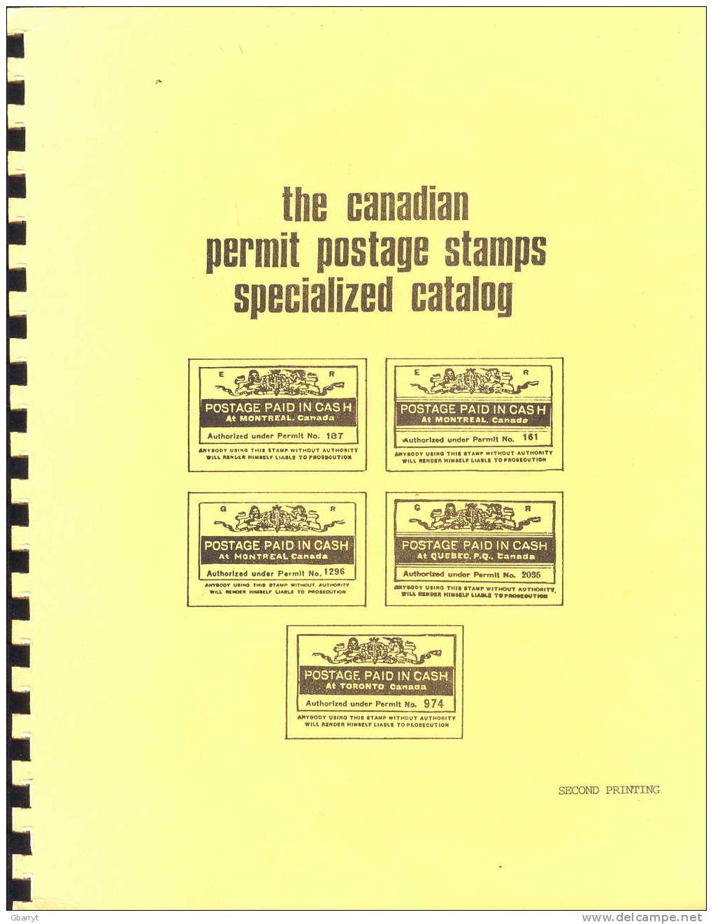 The Canadian Permit Postage Stamps Specialized Catalogue Second Printing 1987 - Canada