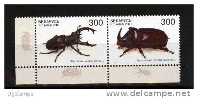 Bielorusia 2001 Yv368-69 ** Coleopteros: Lucanus Cervus L., Oryctes Nasicornis L. - Altri & Non Classificati