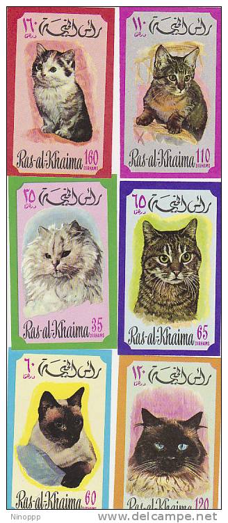 Ras Al Khaima-Cats Imperforated Set MNH - Domestic Cats