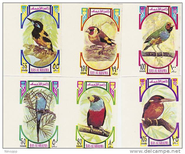 Ras Al Khaima-Birds Imperforated Set MNH - Papagayos