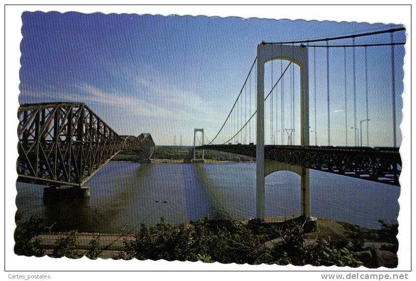 Vue Aérienne Du Vieux Pont De Québec Et Du Pont Pierre Laporte - Québec – Les Portes