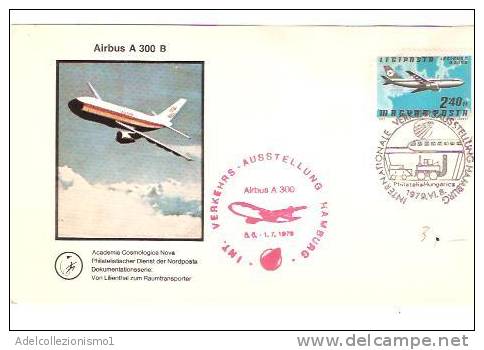 27837)cartolina Illustratoria Airbus A 300 B Con 2'40 Ft + Annullo Da Amburgo A Città 1-7-1979 - Harburg