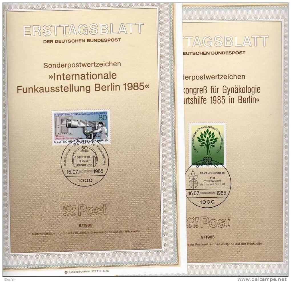 ETB III. Quartal 1985 IFA Kamera, Kongreß Geburtshilfe Berlin 741-742 SST 2€ - Informatique
