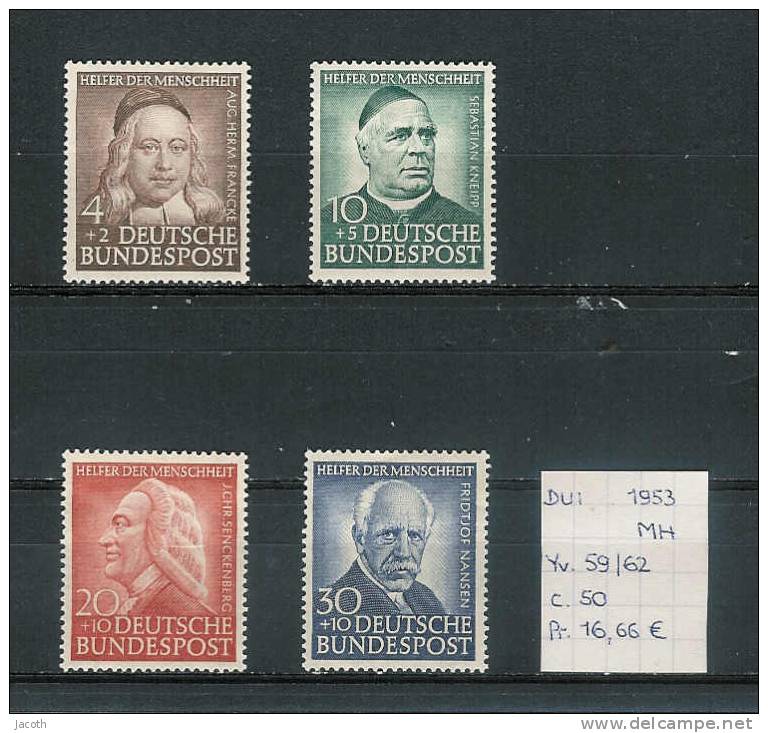 Bundespost 1953 - Yv. 59/62 Michel 173/76 - Postfris Met Scharnier/neuf Avec Charnière/MH - Neufs