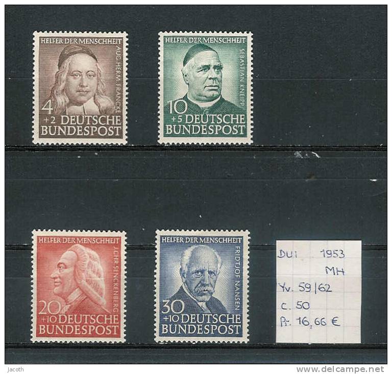 Bundespost 1953 - Yv. 59/62 Michel 173/76 - Postfris Met Scharnier/neuf Avec Charnière/MH - Ungebraucht