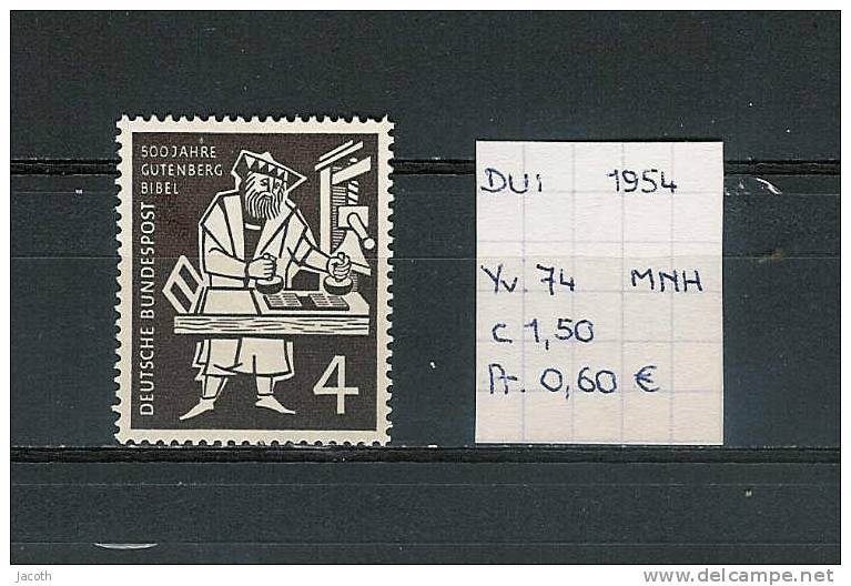 Bundespost 1954 - Yv. 74 Michel 198 - Postfris/neuf/MNH - Unused Stamps
