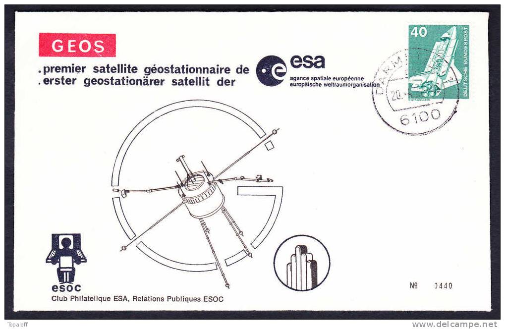 Enveloppe Thème Spatial ESA GEOS Premier Satellite Géostationnaire - Europe