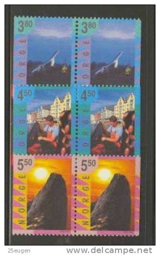 NORWAY 1998 MICHEL NO: 1282-1284 PAIRS MNH - Unused Stamps