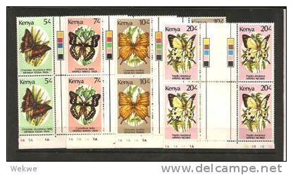 Ken Mi.Nr.415-30/  KENIA - 1988, Schmetterling 4-er Block (butterfly, Mariposa)** - Kenia (1963-...)