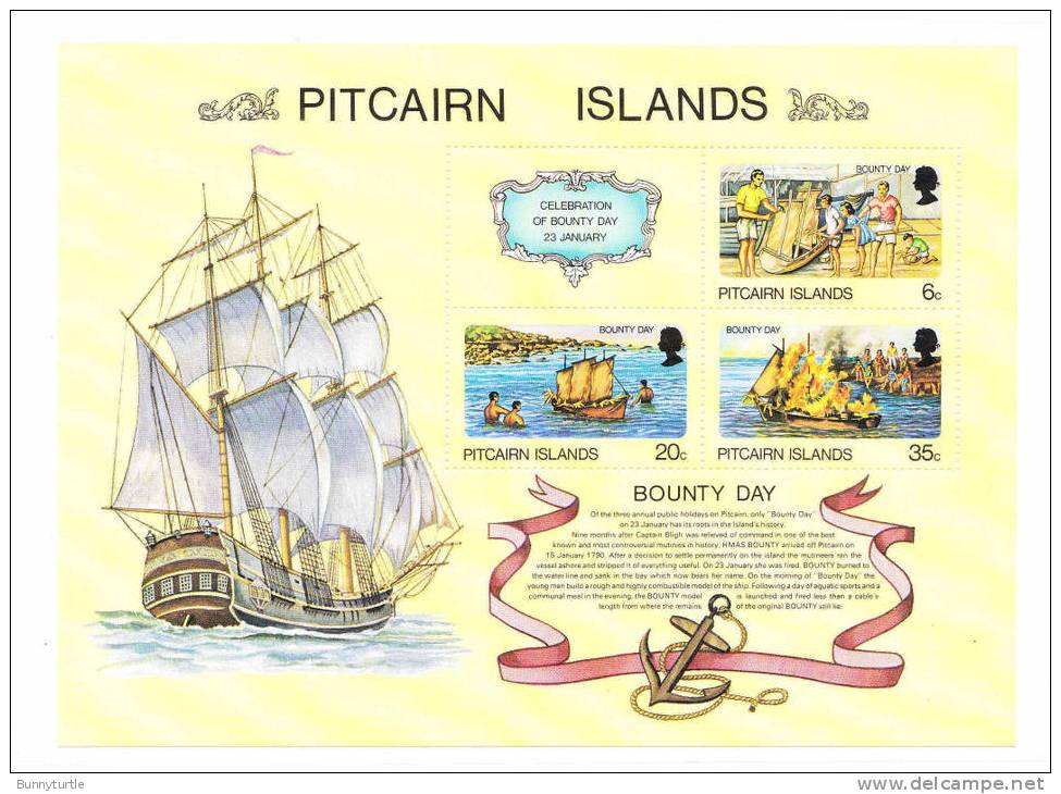 Pitcairn Islands 1978 Bounty Day Ship S/S MNH - Pitcairn