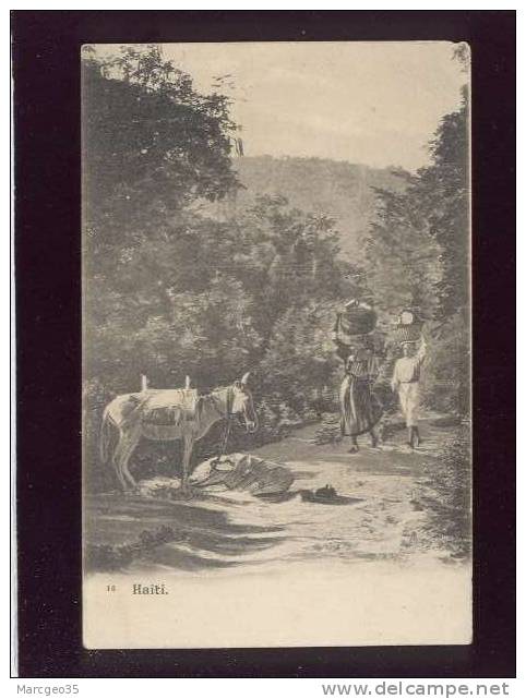 Haïti édit.S.S. N° 16  Animée âne & Porteurs( Illustrée ) Belle Carte Précurseur - Haïti