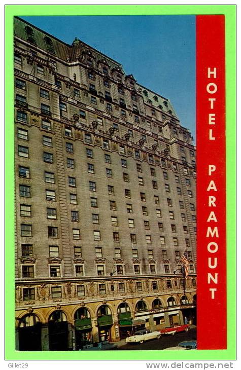 NEW YORK CITY, NY - HOTEL PARAMOUNT - ANIMATED WITH CARS - - Cafes, Hotels & Restaurants