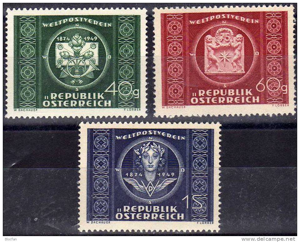 75 Jahre Weltpostverein UPU Austria 943/5 ** 20€ - U.P.U.