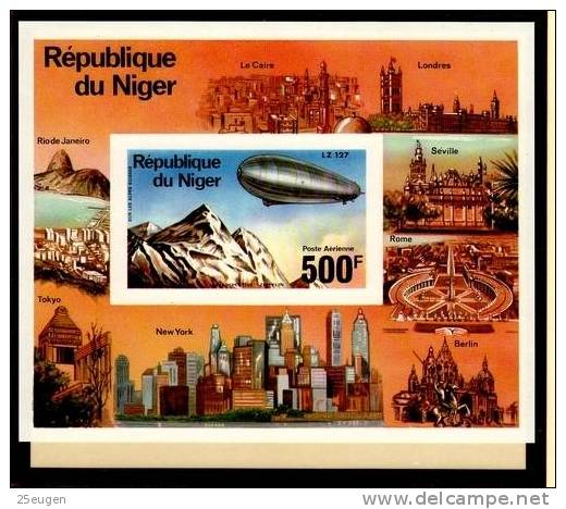 NIGER 1976   MICHEL NO: BL.14  IMPERFORATED  MNH - Zeppelins