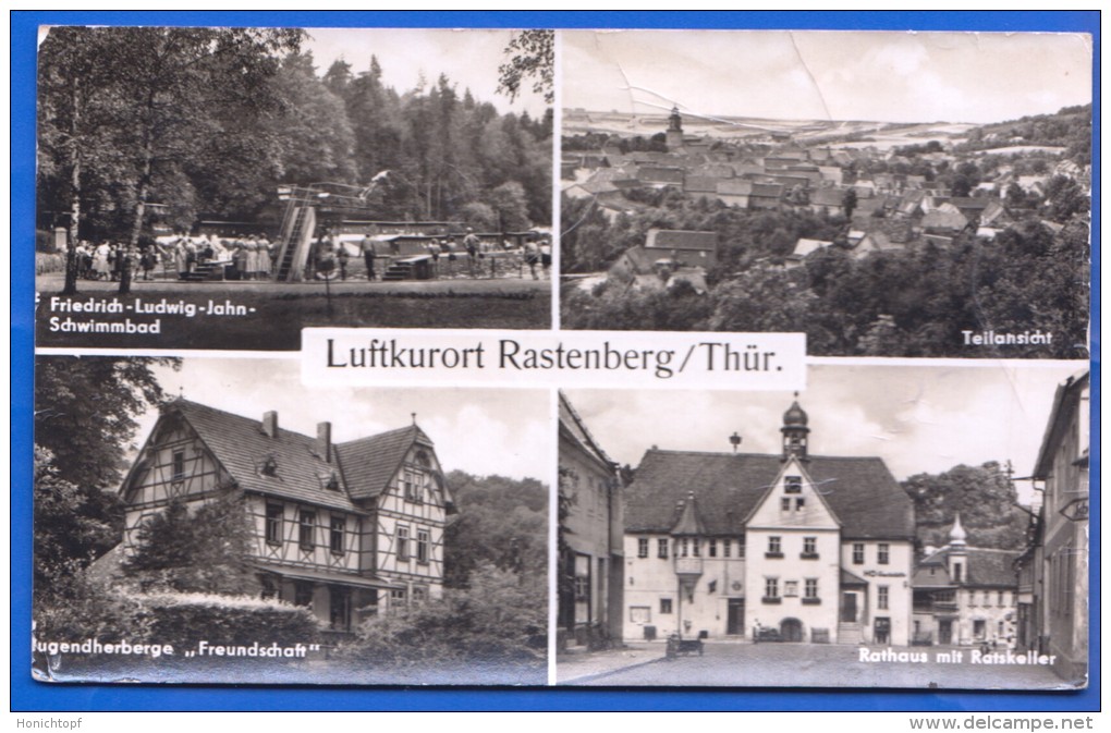 Deutschland; Rastenberg Thüringen; Multivue AK Mit Schwimmbad; Jugendherberge Freundschaft Und Rathaus - Rastenburg
